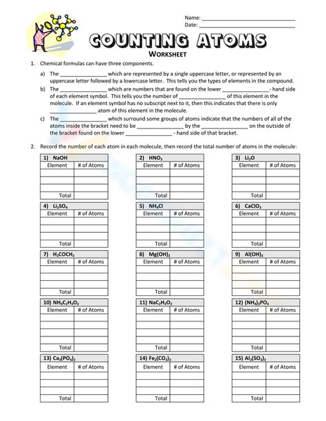 counting atoms worksheet answers back side